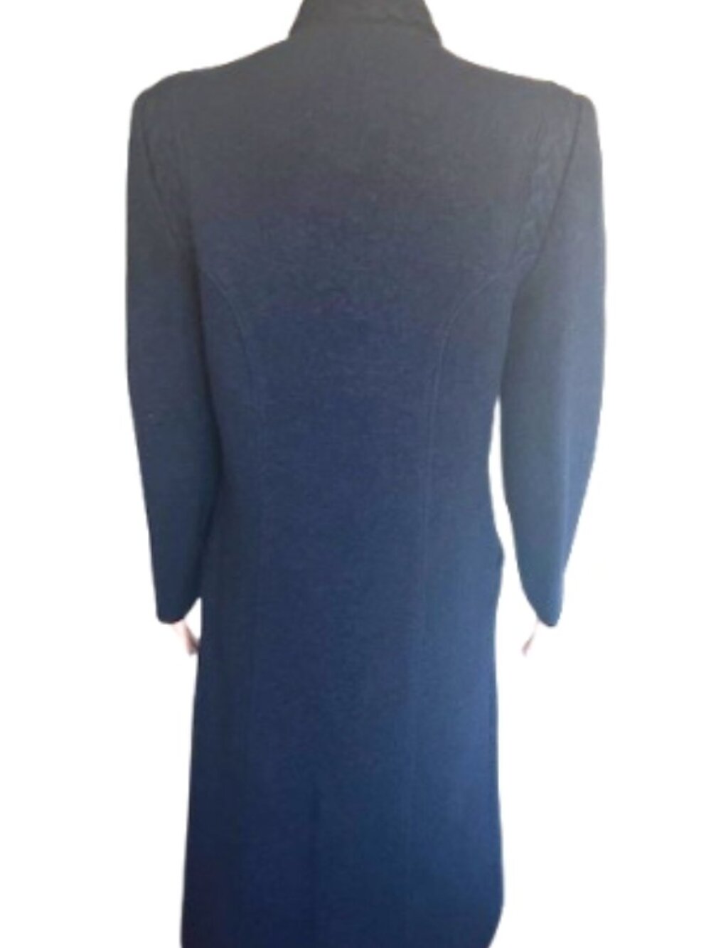 Brooks Brothers Navy All‑Wool Woman's Coat – Classic Tailored Long Coat Sz L - Picture 5 of 6
